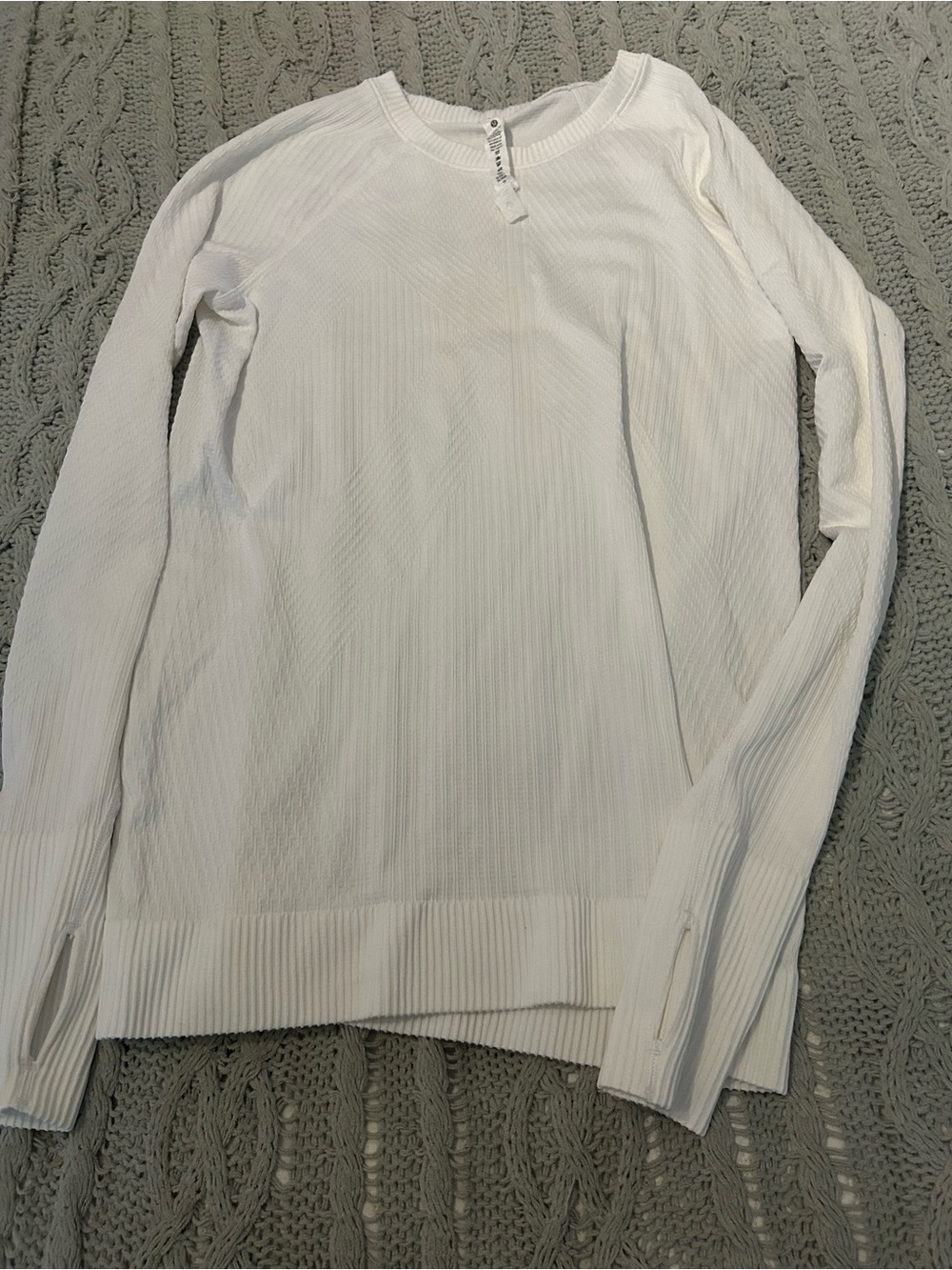 lululemon athletica White Ribbed Crewneck Sweater